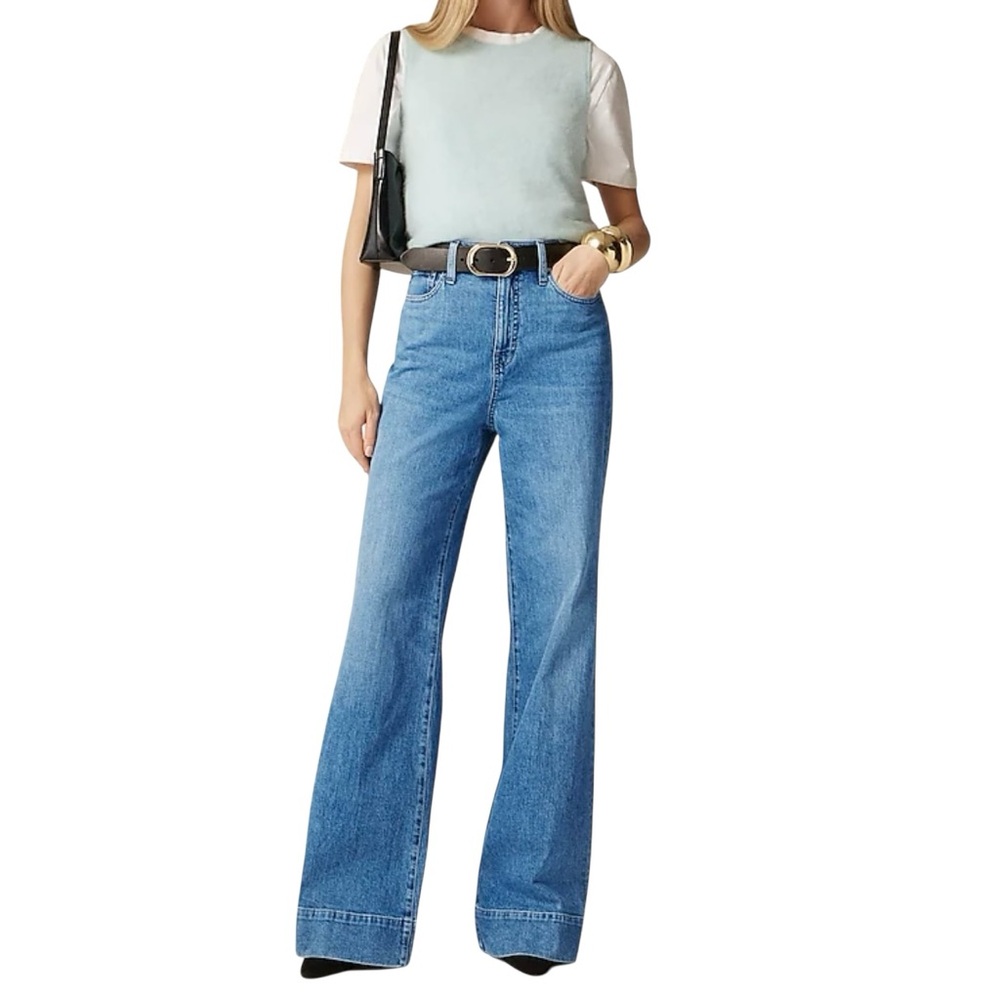 J. CREW ‘96 Blue Denim High Waisted Wide Leg Trousers NEW Size 31